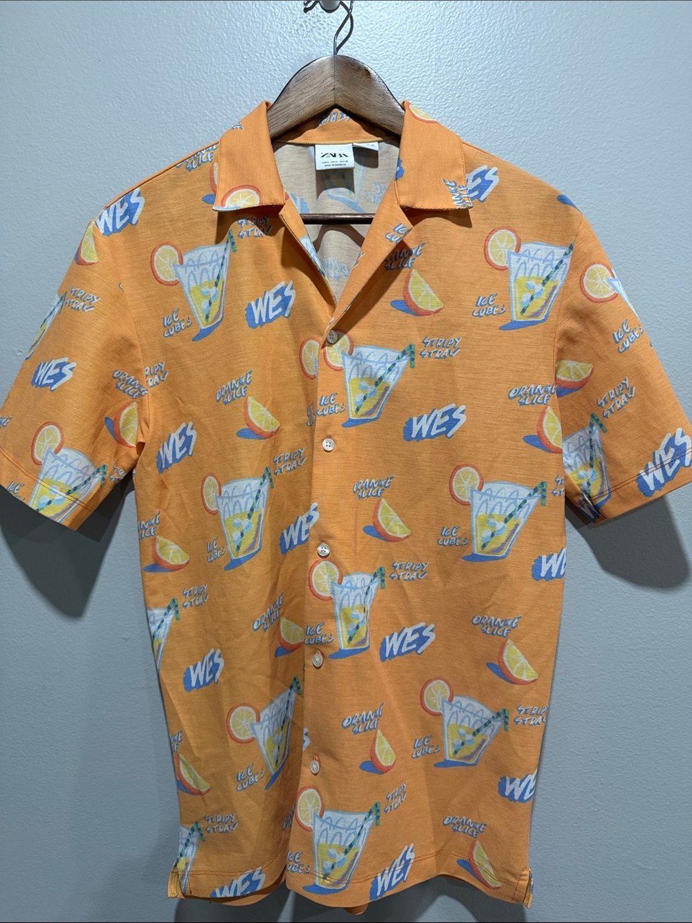 Zara x Wes Robinson Short-Sleeve Button Shirt size S